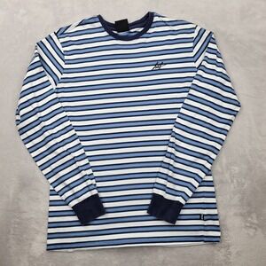 Huf Shirt Mens Small Ringer Skater Punk Grunge California Striped Blue Adult
